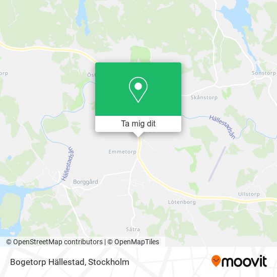 Bogetorp Hällestad karta