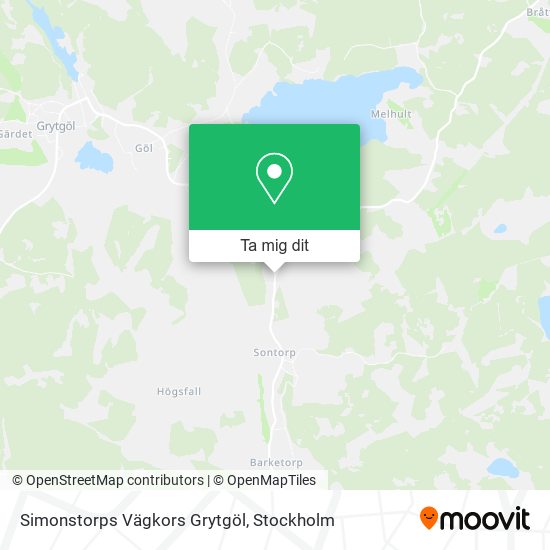 Simonstorps Vägkors Grytgöl karta