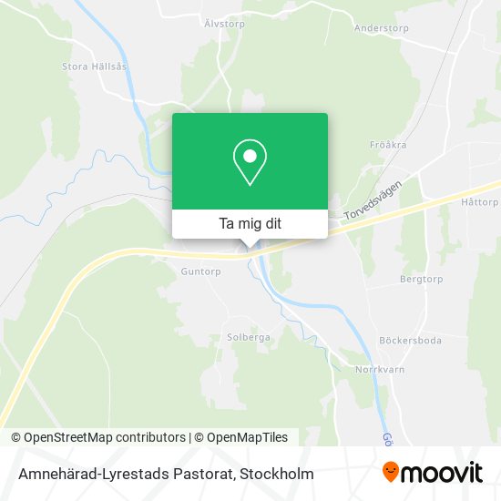 Amnehärad-Lyrestads Pastorat karta