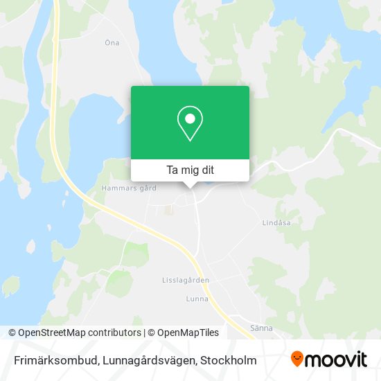 Frimärksombud, Lunnagårdsvägen karta