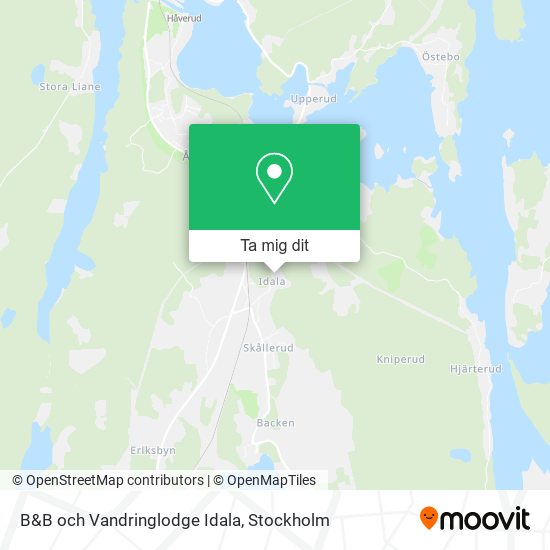 B&B och Vandringlodge Idala karta