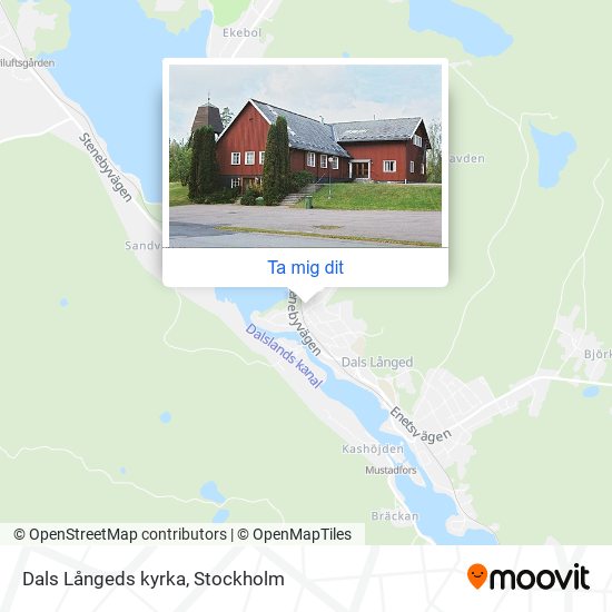 Dals Långeds kyrka karta