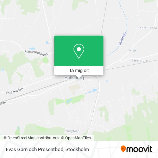 Evas Garn och Presentbod karta