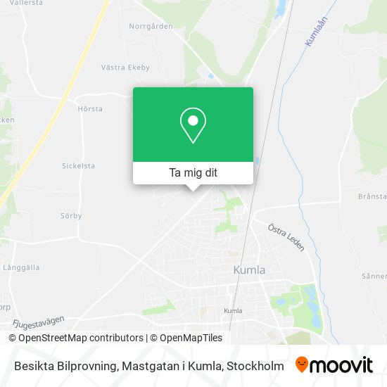 Besikta Bilprovning, Mastgatan i Kumla karta