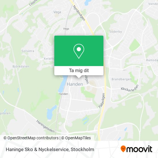 Haninge Sko & Nyckelservice karta