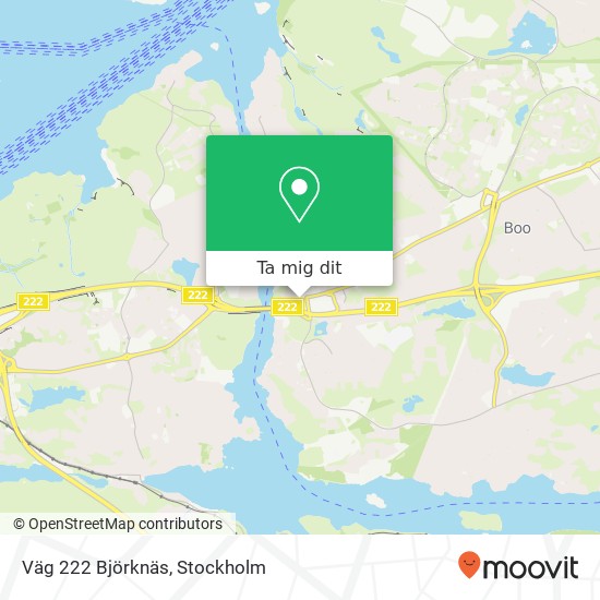 Väg 222 Björknäs karta