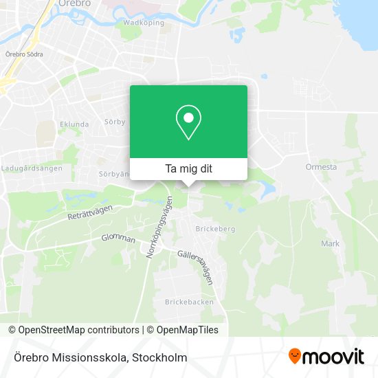 Örebro Missionsskola karta