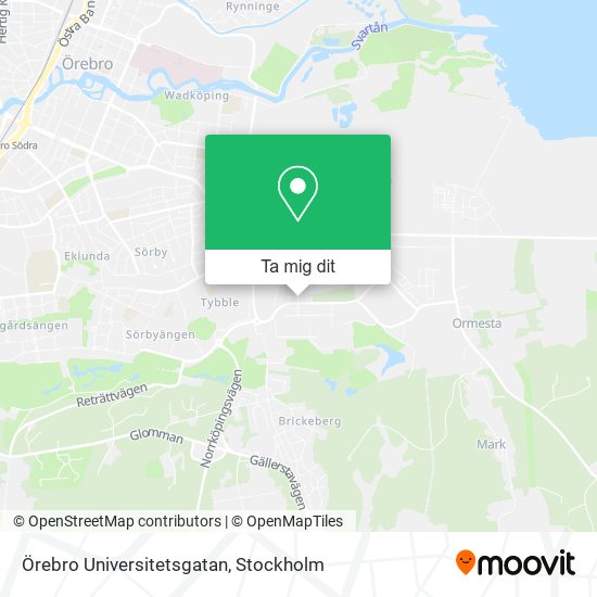 Örebro Universitetsgatan karta