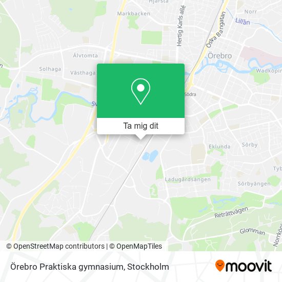 Örebro Praktiska gymnasium karta