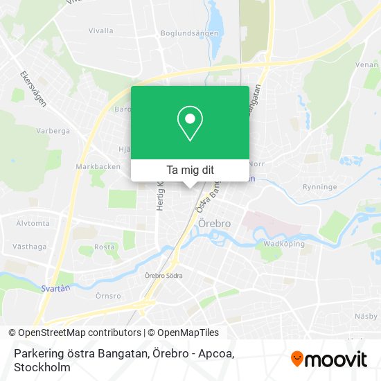 Parkering östra Bangatan, Örebro - Apcoa karta