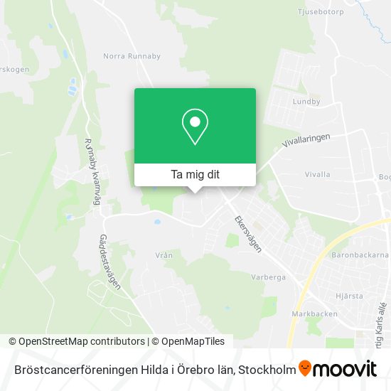 Bröstcancerföreningen Hilda i Örebro län karta