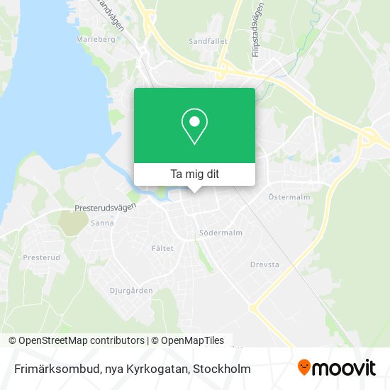 Frimärksombud, nya Kyrkogatan karta