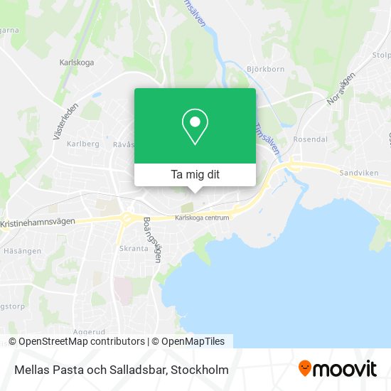 Mellas Pasta och Salladsbar karta