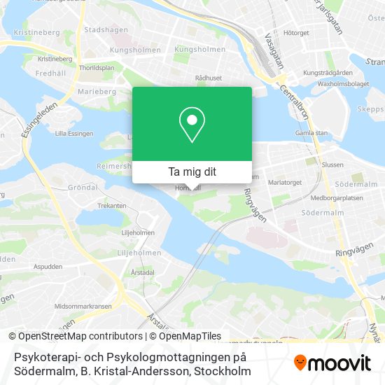 Psykoterapi- och Psykologmottagningen på Södermalm, B. Kristal-Andersson karta