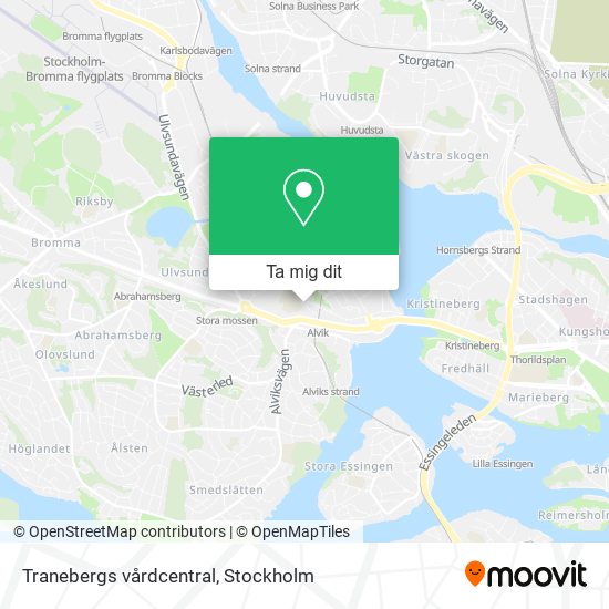 Tranebergs vårdcentral karta