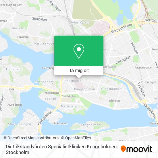 Distrikstandvården Specialistkliniken Kungsholmen karta