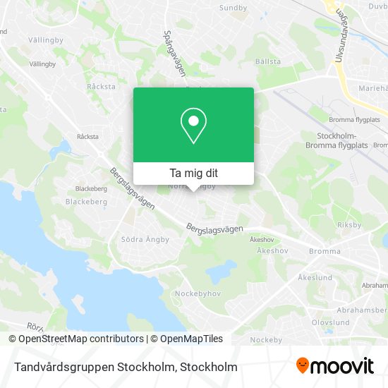 Tandvårdsgruppen Stockholm karta