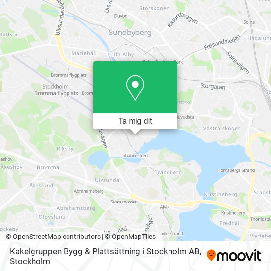 Kakelgruppen Bygg & Plattsättning i Stockholm AB karta