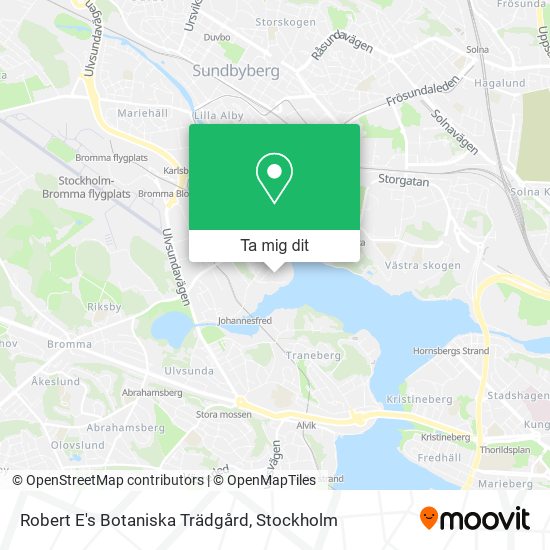 Robert E's Botaniska Trädgård karta