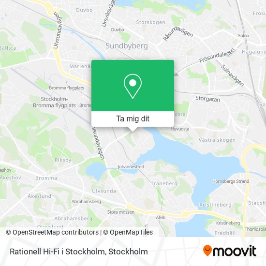 Rationell Hi-Fi i Stockholm karta