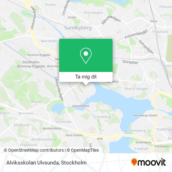 Alviksskolan Ulvsunda karta