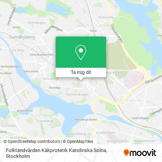 Folktandvården Käkprotetik Karolinska Solna karta