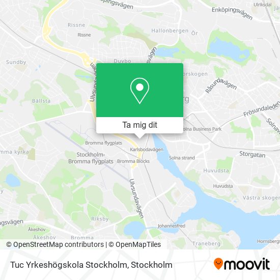 Tuc Yrkeshögskola Stockholm karta