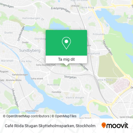 Café Röda Stugan Skytteholmsparken karta