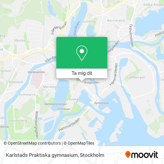 Karlstads Praktiska gymnasium karta