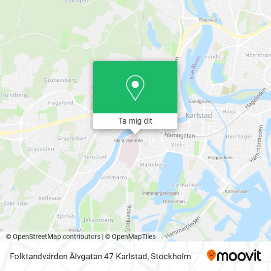 Folktandvården Älvgatan 47 Karlstad karta