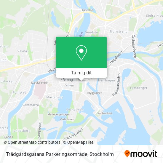 Trädgårdsgatans Parkeringsområde karta