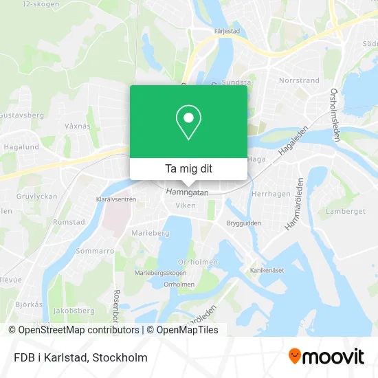 FDB i Karlstad karta