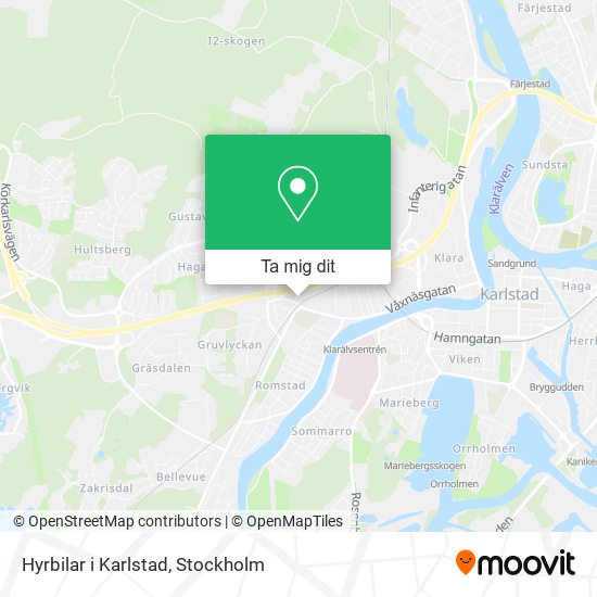 Hyrbilar i Karlstad karta