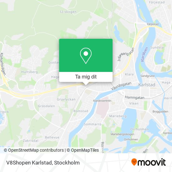 V8Shopen Karlstad karta