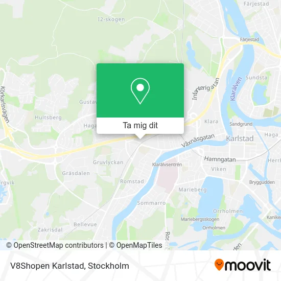 V8Shopen Karlstad karta