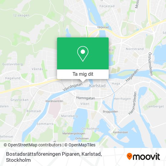 Bostadsrättsföreningen Piparen, Karlstad karta