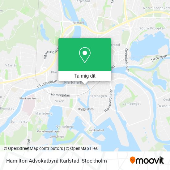 Hamilton Advokatbyrå Karlstad karta