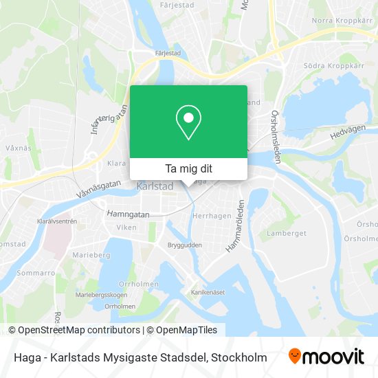 Haga - Karlstads Mysigaste Stadsdel karta