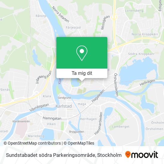 Sundstabadet södra Parkeringsområde karta