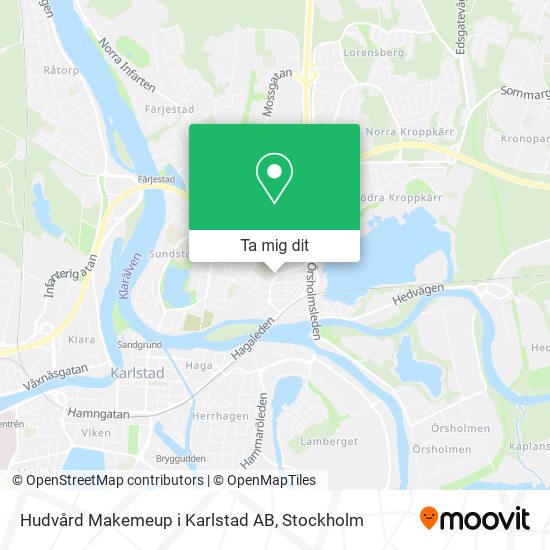 Hudvård Makemeup i Karlstad AB karta