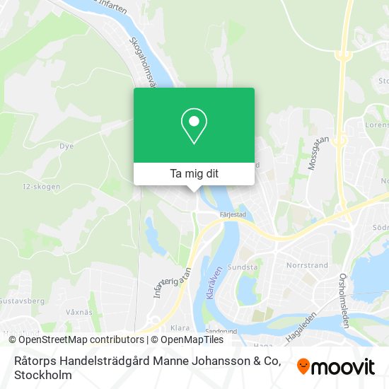 Råtorps Handelsträdgård Manne Johansson & Co karta