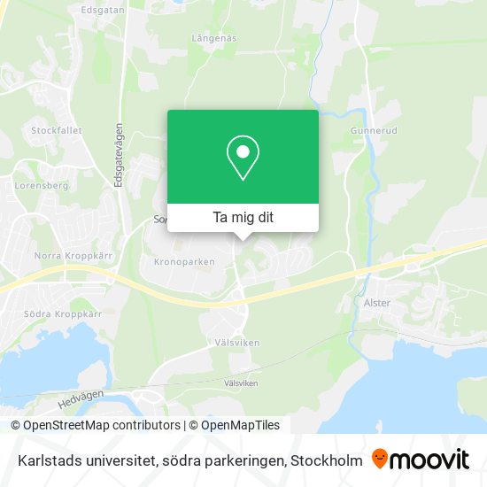 Karlstads universitet, södra parkeringen karta