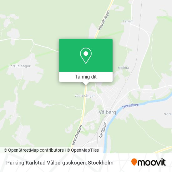 Parking Karlstad Vålbergsskogen karta