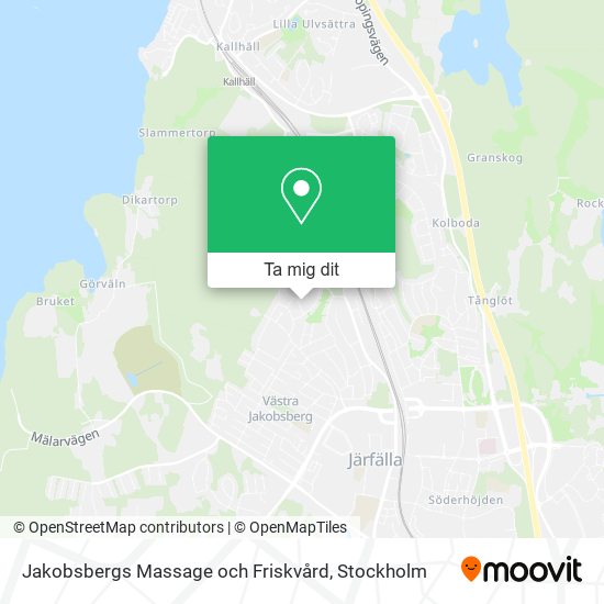 Jakobsbergs Massage och Friskvård karta