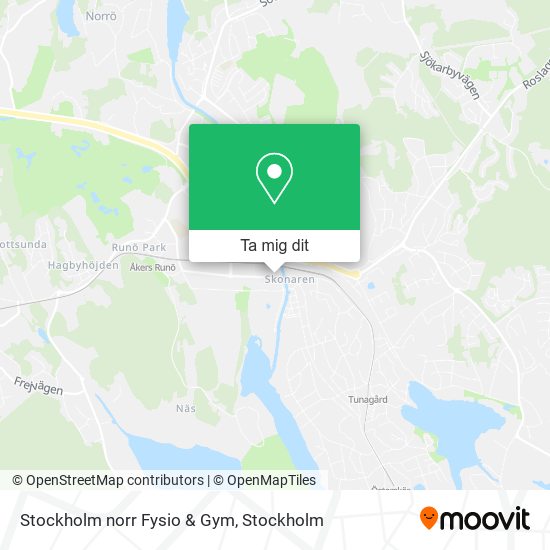 Stockholm norr Fysio & Gym karta