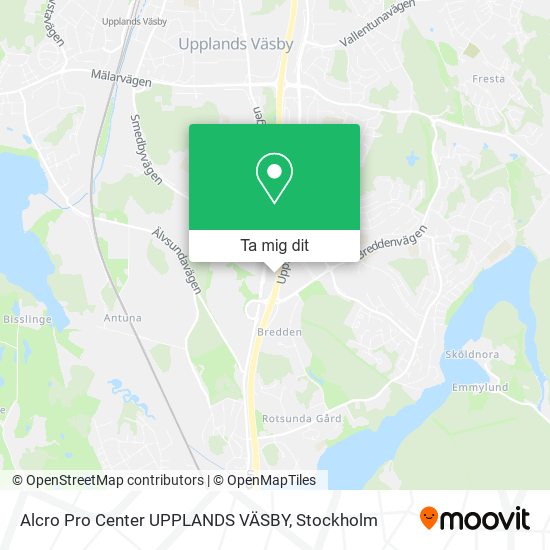 Alcro Pro Center UPPLANDS VÄSBY karta