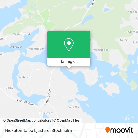 Nicketomta på Ljusterö karta