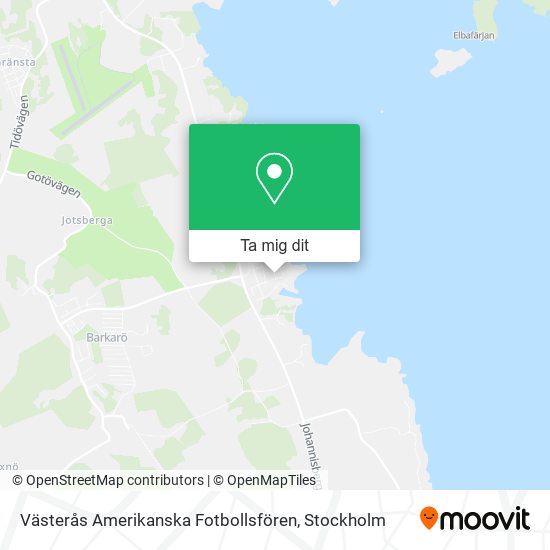 Västerås Amerikanska Fotbollsfören karta