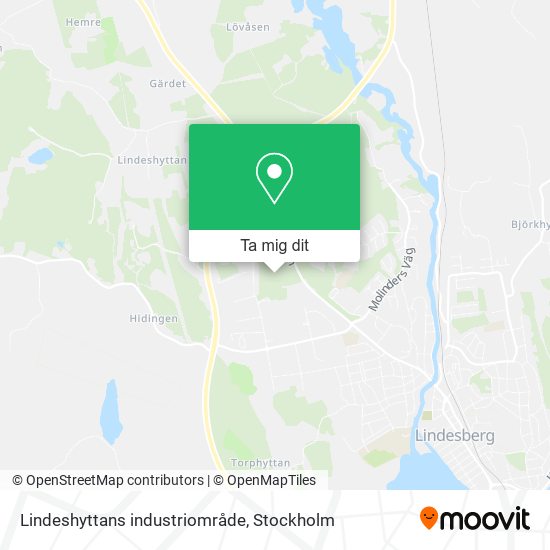 Lindeshyttans industriområde karta