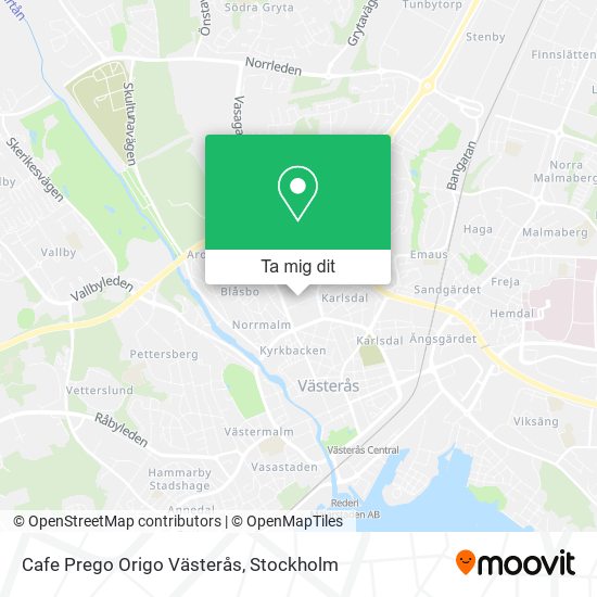 Cafe Prego Origo Västerås karta